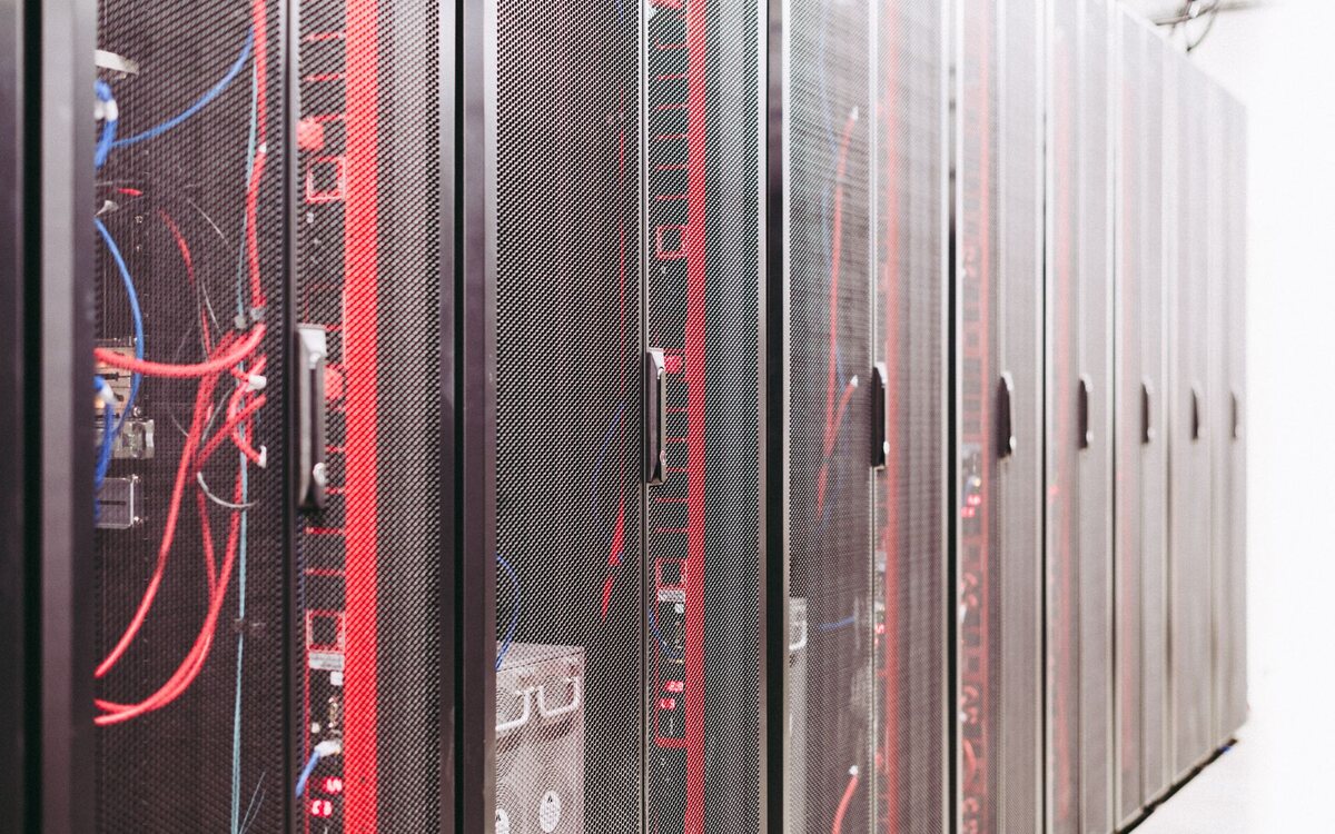 Row of servers in a data centre